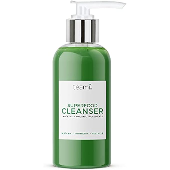 teami SUPERFOOD DAILY FACIAL CLEANSER - 4 OZ - FACE WASH FOR WOMEN MADE WITH ORGANIC INGREDIENTS LIKE ALOE, TURMERIC, MATCHA, AND SEA KELP - FACE CLEANSER SUITABLE FOR ALL SKIN TYPES - Image 1